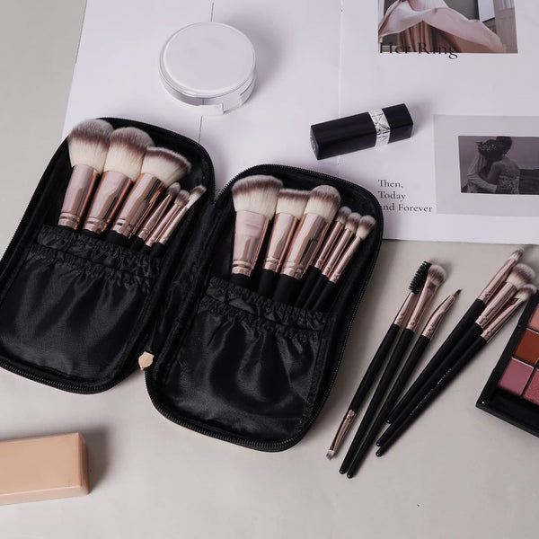 Makeup Brushes with Case, MAANGE 18 Pcs Professional Makeup Brush Set Premium Synthetic Face Kabuki Brush Kit Foundation Blush Powder Eyeshadow