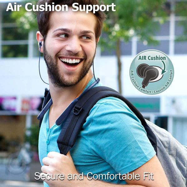 JVC Air Cushion Wireless Earbuds Headphones, Bluetooth 5.0, Water Resistant IPX4, Long Life Battery (Up to 24 Hours), 3-Button Remote with Mic -
