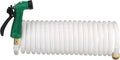 Seachoice Coiled Washdown Hose W/ Sprayer and Brass Fittings, 25 Ft., White
