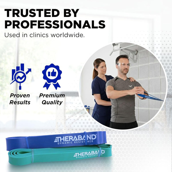 THERABAND High Resistance Bands, Set of 2 Elastic Super Bands for Improving Flexibility, Injury Rehab, & Full Body Workouts, Heavy Duty Stretch