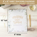 Bloom Daily Planners Hanging Habit Tracking Calendar â Undated 12 Month Inspirational Habit Tracker for Daily, Weekly & Monthly Goals (8â X 10â)