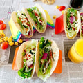 Aichoof Colorful Taco Holder Stands Set of 6 - Premium Large Tray Plates Holds up to 3 or 2 Tacos Each, PP Health Material Very Hard and Sturdy,