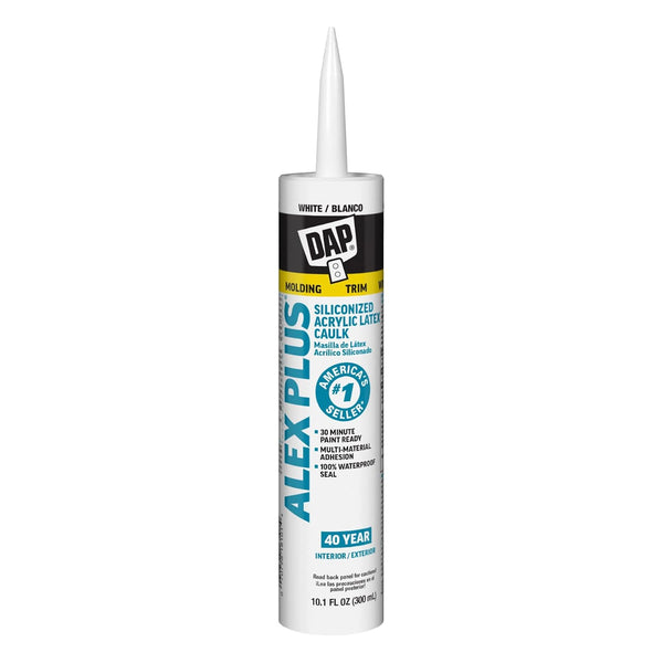 DAP INC 18152 10.1Oz White Alex plus Acrylic Latex Caulk with Silicone