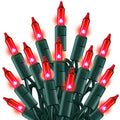 TW SHINE Red Christmas Lights, 20FT 100 Count Incandescent Christmas Mini Tree String Lights, Waterproof Christmas Decorations for Outdoor Indoor