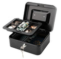 Jssmst Locking Medium Steel Cash Box with Money Tray,Lock Box,Black