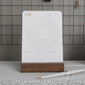 Habit Tracker with Walnut Wood Stand - 36 Months of Habit Tracking, Elegant Habit Calendar Desk for Goal Tracking