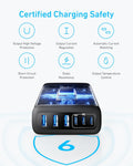Anker Desktop Charger, Fast Charging USB C Charger, 112W Max 6-Port Charging Station, for Iphone, Ipad, Macbook, Samsung and More (Cable Not Included)
