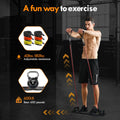 Push up Board,Home Gym,Portable Exercise Equipment,Pilates Bar and 20 Fitness Accessories with Resistance Bands and Ab Roller Wheel,Full Body
