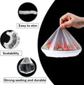 200PCS Fresh Keeping Bags, Plastic Sealing Bags Food Cover, Elastic Stretch Adjustable Bowl Lids, Universal Kitchen Wrap Seal Caps for Leftover