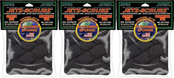 The Original Magic Jetz Scrubz J27 Scrubber Sponge Rectangle, Pack of 3