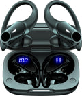 GOLREX Wireless Earbuds Bluetooth Headphones 80H Playtime Ear Buds with Wireless Charging Case & Dual LED Power Display Over-Ear Earphones with
