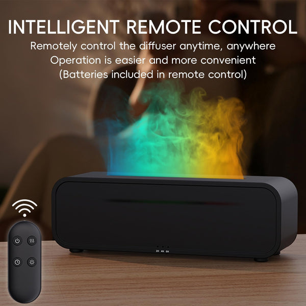 Essential Oil Diffuser, Music Sync Fire Flame Aromatherapy Diffuser, 250Ml Cool Mist Humidifier, Scent Aroma Diffuser with 7 Colors Light, Remote