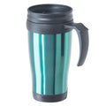 Oggi Commuter Travel Mug 14Oz - Insulated Coffee Mug, Thermal Stainless Steel with Easy Grip Tumbler Handle - Peacock