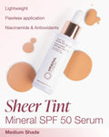 Mineral Fusion Face Serum, Sheer Tint Mineral SPF Serum, 1 Fl Oz, Medium, Tinted Broad Spectrum SPF 50 Mineral Sunscreen, Sheer Coverage,