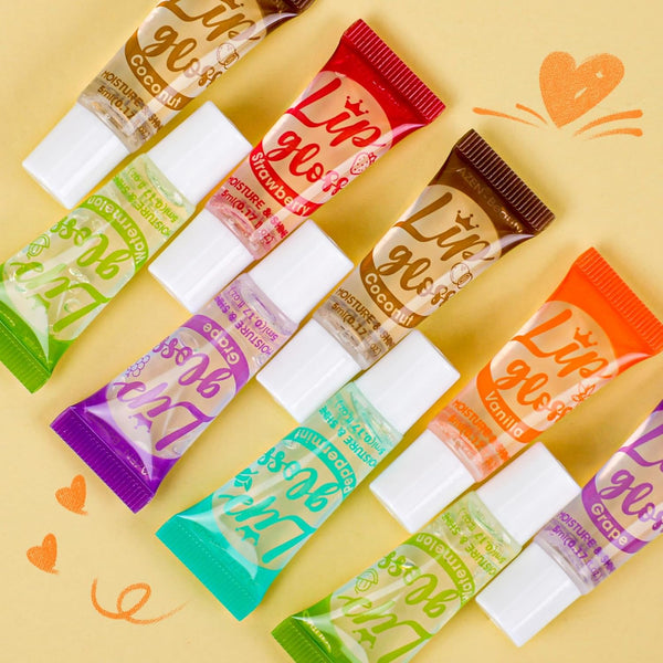 AZEN 24 Pack Lip Gloss Set, Clear Lip Gloss Bulk, Lip Oil for Dry Cracked Lips Moisturizing Hydrating Nourishing with Vitamin E, Valentines Gifts