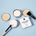 Solid Makeup Brush Cleanser Soap with Silicone Cleaning Pad, Cleans Natural & Synthetic Brushes, Vegan, Cruelty-Free, Natural Ingredients, Vanilla