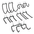 HUHOLE Pegboard Drill Holder, Peg Board Utility Hooks, 10 Pack Heavy Duty Peg Board Tool Holder for Power Tools, Drill, Hammer, Cord, Fit for 1/4