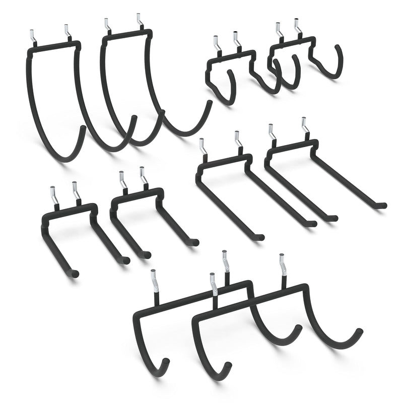 HUHOLE Pegboard Drill Holder, Peg Board Utility Hooks, 10 Pack Heavy Duty Peg Board Tool Holder for Power Tools, Drill, Hammer, Cord, Fit for 1/4