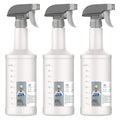 MR.SIGA 24 Oz Empty Plastic Spray Bottles for Cleaning Solutions, Heavy Duty Household Reusable Spray Bottles with Measurements and Adjustable