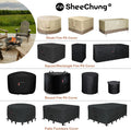 Sheechung Gas Fire Pit Cover Square - 600D Heavy Duty Patio Outdoor Fire Pit Table Cover with PVC Coating,100% Waterproof,Air Vents,Fits for