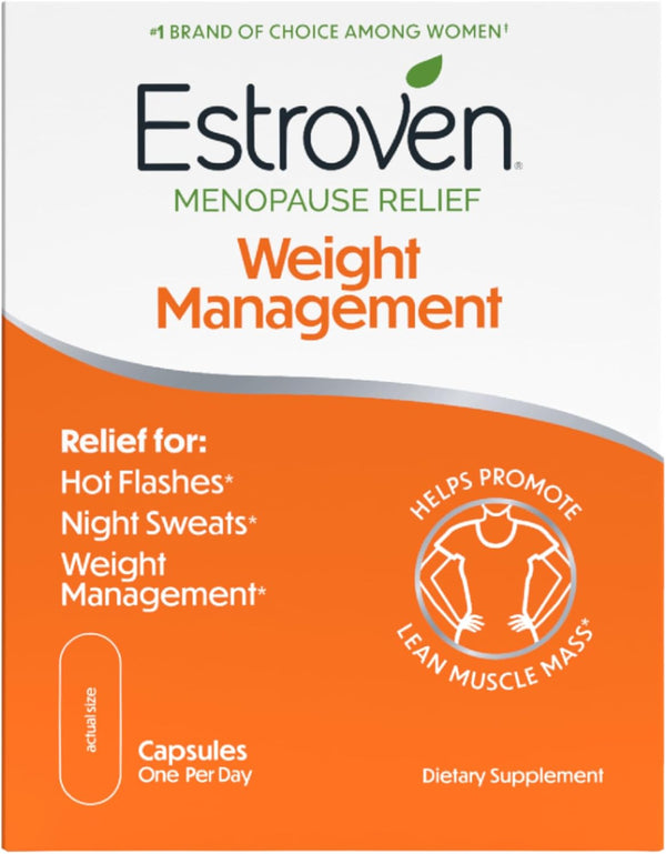 Estroven Weight Management for Menopause Relief - 30 Ct. - Clinically Proven Ingredients Help Manage Weight, Provide Night Sweats & Hot Flash