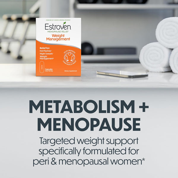 Estroven Weight Management for Menopause Relief - 30 Ct. - Clinically Proven Ingredients Help Manage Weight, Provide Night Sweats & Hot Flash