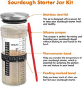 Sourdough Starter Jar Kit-1100Ml/39Oz, Sourdough Starter Kit, Sour Dough Starter Jar with Stainless Steel Lid, Thermometer, Silicone Scraper,