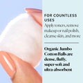 Sky Organics Organic Jumbo Cotton Balls for Sensitive Skin, 100% Pure Organic Cotton Sustainably Grown, Chlorine Free, Hypoallergenic, Ultra-Soft