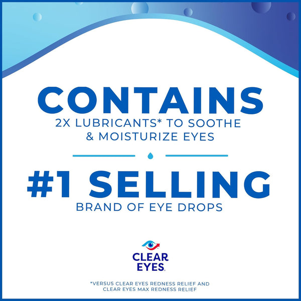 Clear Eyes Triple Relief Eye Drops, Relieves Redness & Calms Irritation, 0.5 Fl Oz