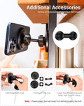 Gym Magnetic Phone Holder for Magsafe, Dual Magnetic Phone Mount Gym Phone Holder Magnet with Double Ball Head Locking Angle Compatible with