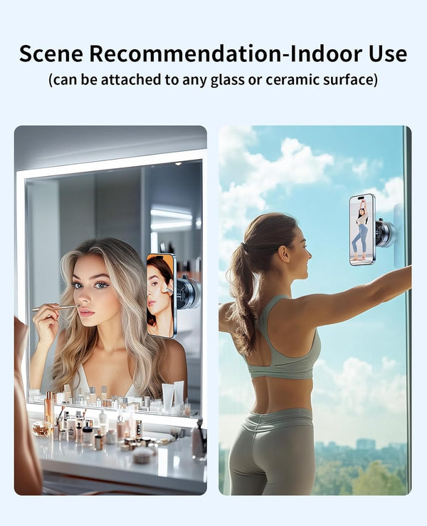 Vacuum Magnetic Phone Holder for Car,Suction Cup Phone Mount,Foldable Vacuum Magnetic Phones Stand,Magnet Car Mount for All Smartphones & All