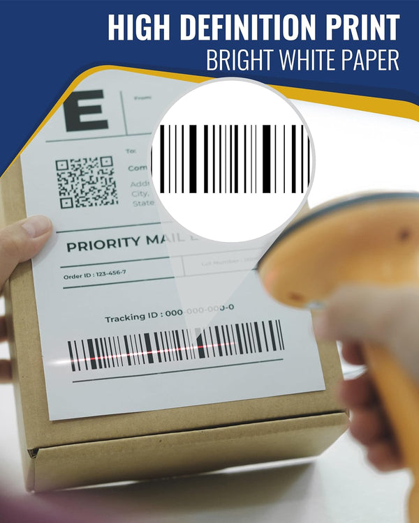 Shipping Labels 4X6 Inch - Shipping Label for Inkjet Printer and Laserjet, Mailing Postal Shipping Stickers 4X6 Printer Paper, White Opaque -