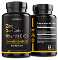 Zinc Quercetin 500Mg with Vitamin C Vitamin D3 Bromelain Immune Support High Potency Quercetin Zinc Supplement ZQV by SPARTIS (Pack of 1 Bottle at