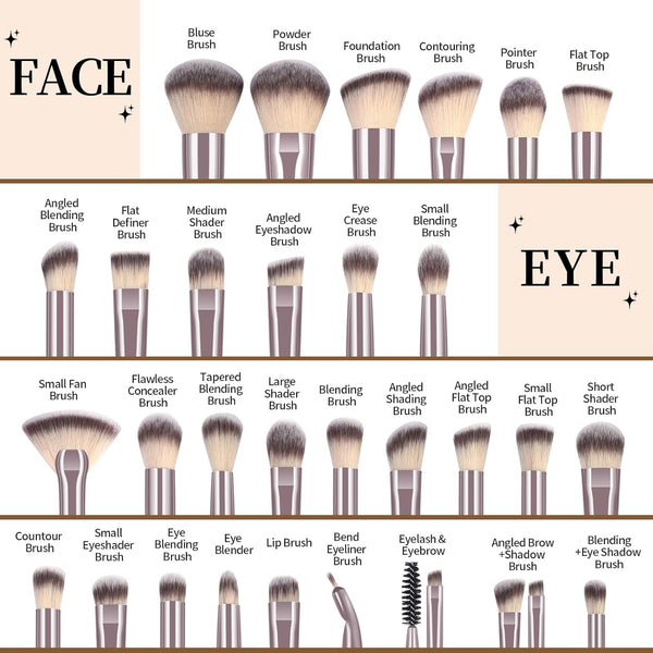 MAANGE Makeup Brushes Set 46 Pcs Makeup Tool Set Premium Synthetic Brush Make up Brush Set Multi-Functional Makeup Kit (Black, 46 Piece Set)