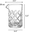 Tebery Seamless Crystal Cocktail Mixing Glass for Stirring Drinks, 16Oz Thick Bottom Bar Mixing Pitcher, Stirring Glass Drink Maker for Bar,