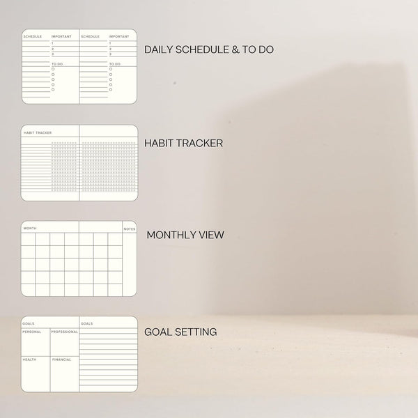 Undated Daily Planner for Productivity & Work â Hardcover, 120 Days, with Habit Tracker & Goal Setting. Monthly, Weekly & Daily Work Planner.