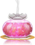 Essential Oil Diffusers Aromatherapy Diffuser: Vyaime Salt Lamp Diffuser for Home Bedroom Office, Pink Crystal Himalayan Cute Lotus Auto Shut-Off