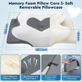 Cervical Neck Pillow, Memory Foam Neck Support Pillows for Sleeping, Shoulder Pillow for Side Sleepers, Back Stomach Sleepers, Certipur-Us