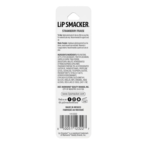 Lip Smacker Rolly Lip Gloss, Classic Roller-Ball Design for a Cooling Sensation, Hydrating & Moisturizing Shine - Strawberry