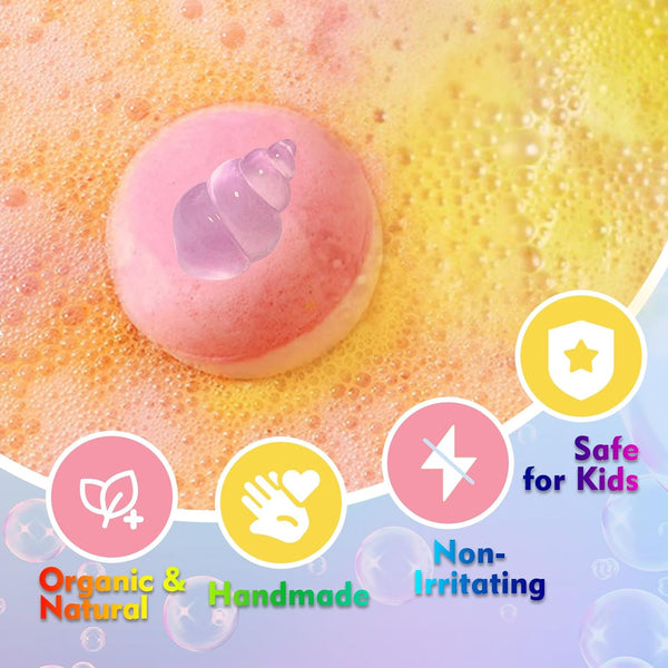 Bath Bombs for Kids with Toys Inside, 20 Pack Kids Bath Bombs with Glow in the Dark Surprise Toys Inside, Natural Organic Bubble Bath Fizzy Bath
