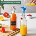 8 Pack [1 Liter / 33 Fl. Oz.] Swing Top Glass Bottles W/ Airtight Stopper Lids â Flip Top Brewing Bottle for Fermentation, Kombucha, Mead,