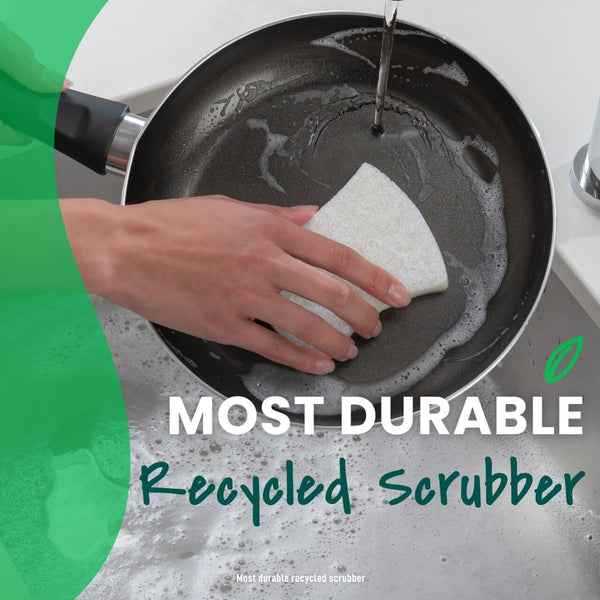 Scotch-Brite Greener Clean Non-Scratch Scrub Sponge, Sponge for Washing Dishes, Cleaning Kitchen, Superior Performance and Made with Sustainable