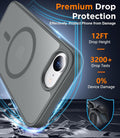 SPIDERCASE Designed for Iphone 16E Case, Magnetic Translucent with 2PCS Tempered Glass Screen Protector Anti-Fingerprint Anti-Scratch, Gray