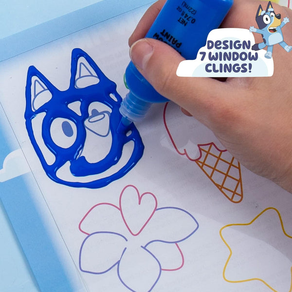 Bluey Window Art Suncatchers Kit for Kids to Paint, Great At-Home Craft Activity or Birthday Party Idea, Toys for Ages 3, 4, 5, 6