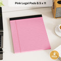 2 Pcs Legal Pads 8.5 X 11 Pink Note Pads 8.5 X 11 Notepad 8.5 X 11 Micro Perforated Writing Pads 8.5 X 11 Lined Paper Pads Wide Ruled Pad of Paper
