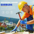 Ear Plugs Bluetooth Headphones for Work, Neckband Wireless Earbuds, Noise Reduction In-Ear Earphones with Mic and Controls, Waterproof Earbuds