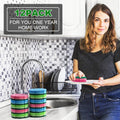 Smilepowo 12 Pack Scrub Sponge,Bulk Sponges,Dual-Sided Multi-Functional Premium Cleaning Sponges,Dishwashing Sponge for Heavy Duty Scouring