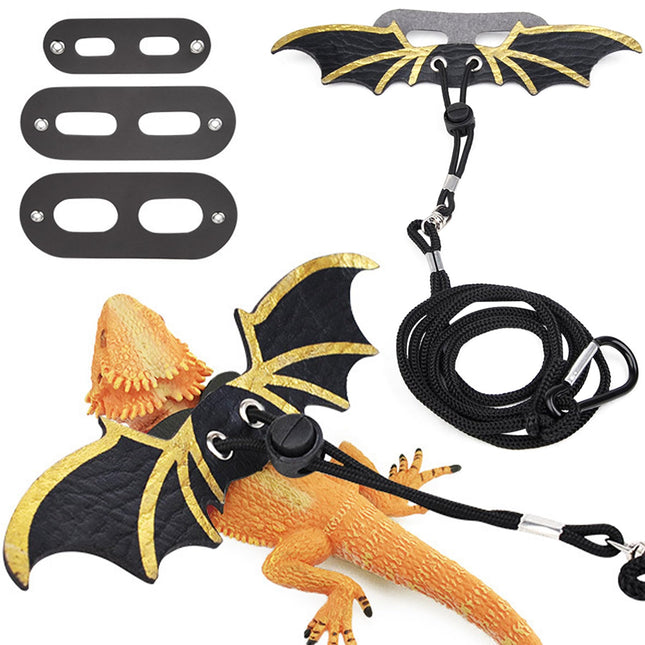 3 Size Pack Bearded Dragon Leashes and Harnesses, Bearded Dragon Harness, Soft Leather Detachable Adjustable Reptile Liz