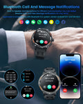 Smartwatch Men Fitness Tracker Watch: Smart Watches 1.53" round Touchscreen 3ATM Waterproof LED Flashlight Bluetooth Call Heart Rate Blood