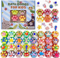 Bath Bombs for Kids with Surprise Inside, 32 Pack Paw Bath Bombs with Toy, Ocean Animals and Space Planet Toys SPA Fizzy Handmade Natural Bath